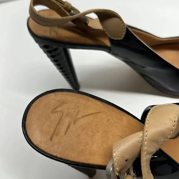 Giuseppe Zanotti Heels High Heel Open Toe Ankle Strap Patent Leather Size 9.5 - Picture 7 of 11